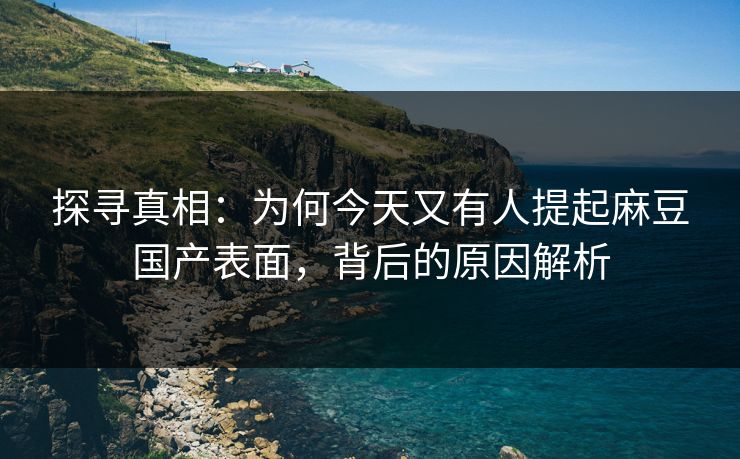 探寻真相：为何今天又有人提起麻豆国产表面，背后的原因解析
