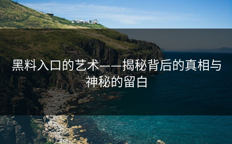 黑料入口的艺术——揭秘背后的真相与神秘的留白