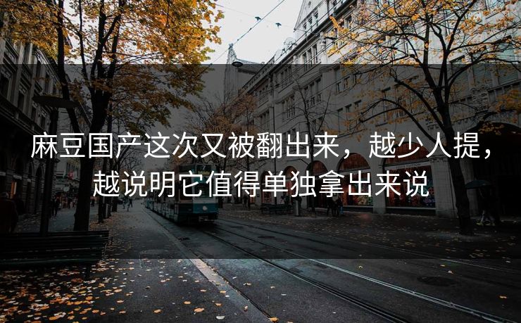 麻豆国产这次又被翻出来，越少人提，越说明它值得单独拿出来说